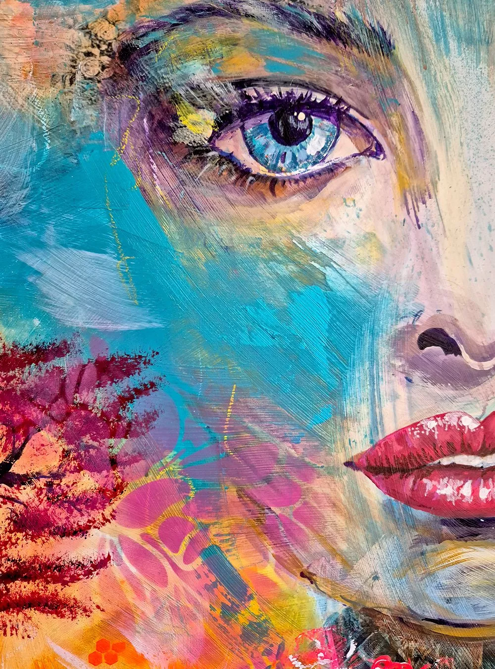 Mondsüchtige Bienenkönigin Acryl auf Leinwand Malerei