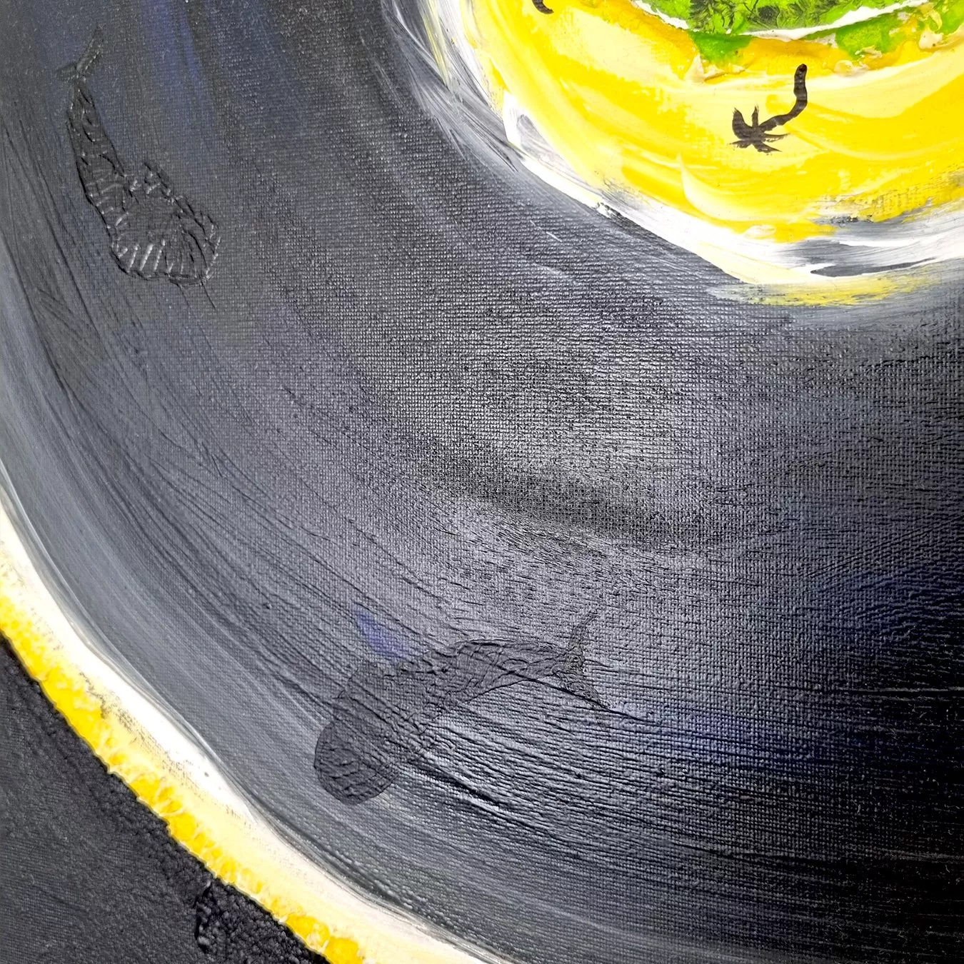 Detail Kunstwerk Acryl auf Leinwand Rike WolkeSieben
