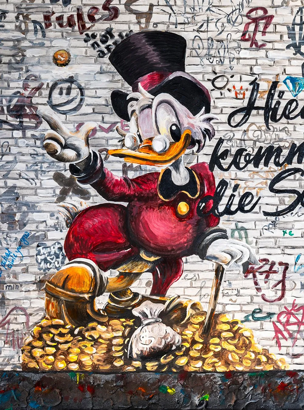 Dagobert Streetart von Rike WolkeSieben