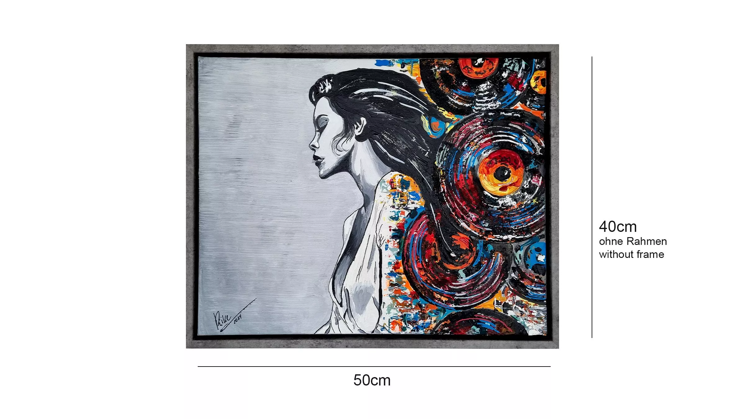 Living Musike Acryl auf Leinwand mit Schattenfugenrahmen von Rike WolkeSieben