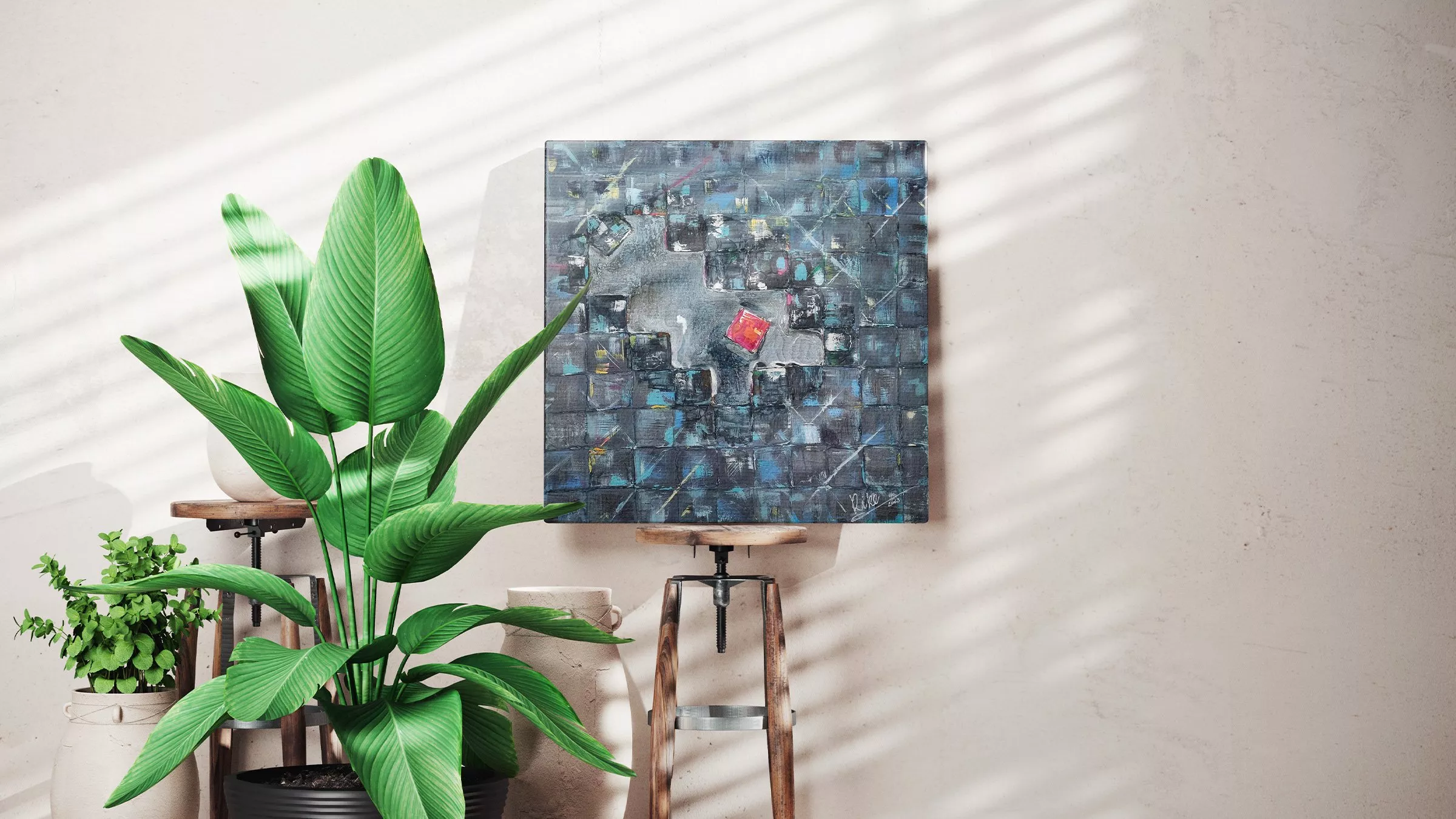 Kunstwerk von Malerin Rike WolkeSieben Acryl auf Leinwand