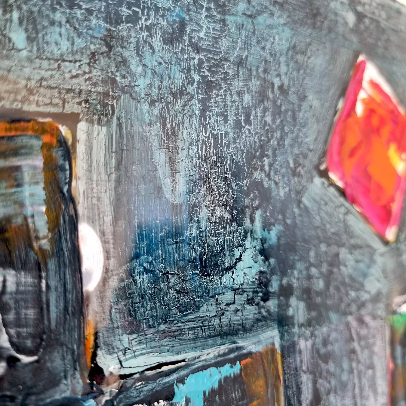 Detail Kunstwerk Acryl auf Leinwand Rike WolkeSieben