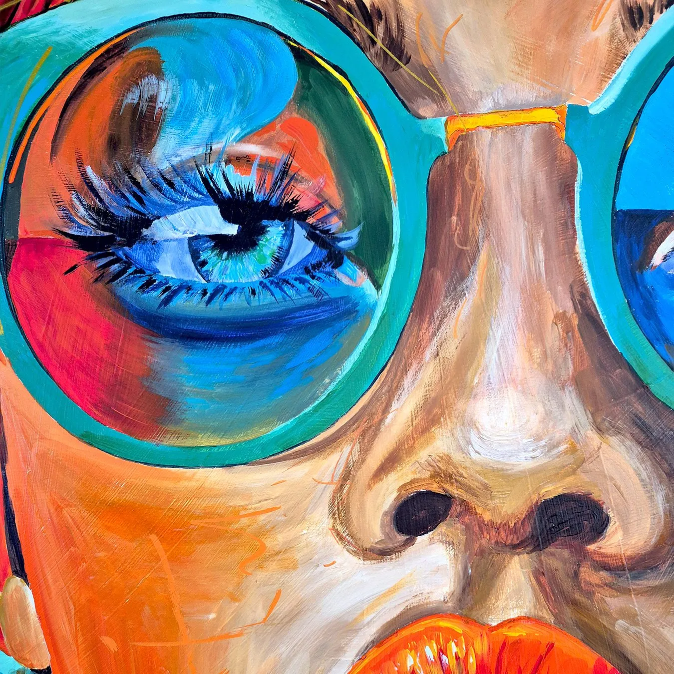 Detail Bild Mohnmädchen Auge und Sonnenbrille von Rike WolkeSieben