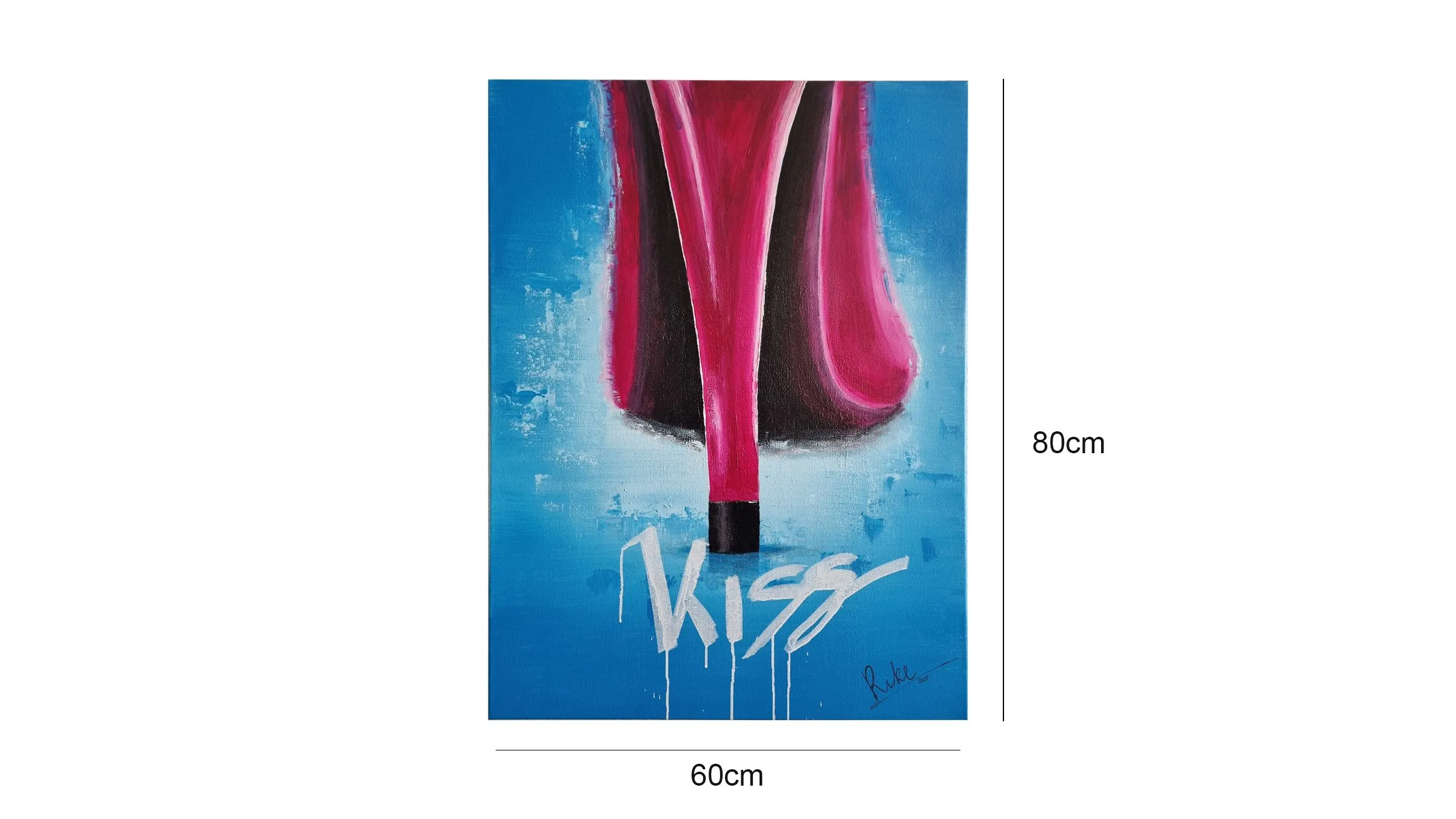 Pink High Heel Acryl auf Leinwand von Rike WolkeSieben