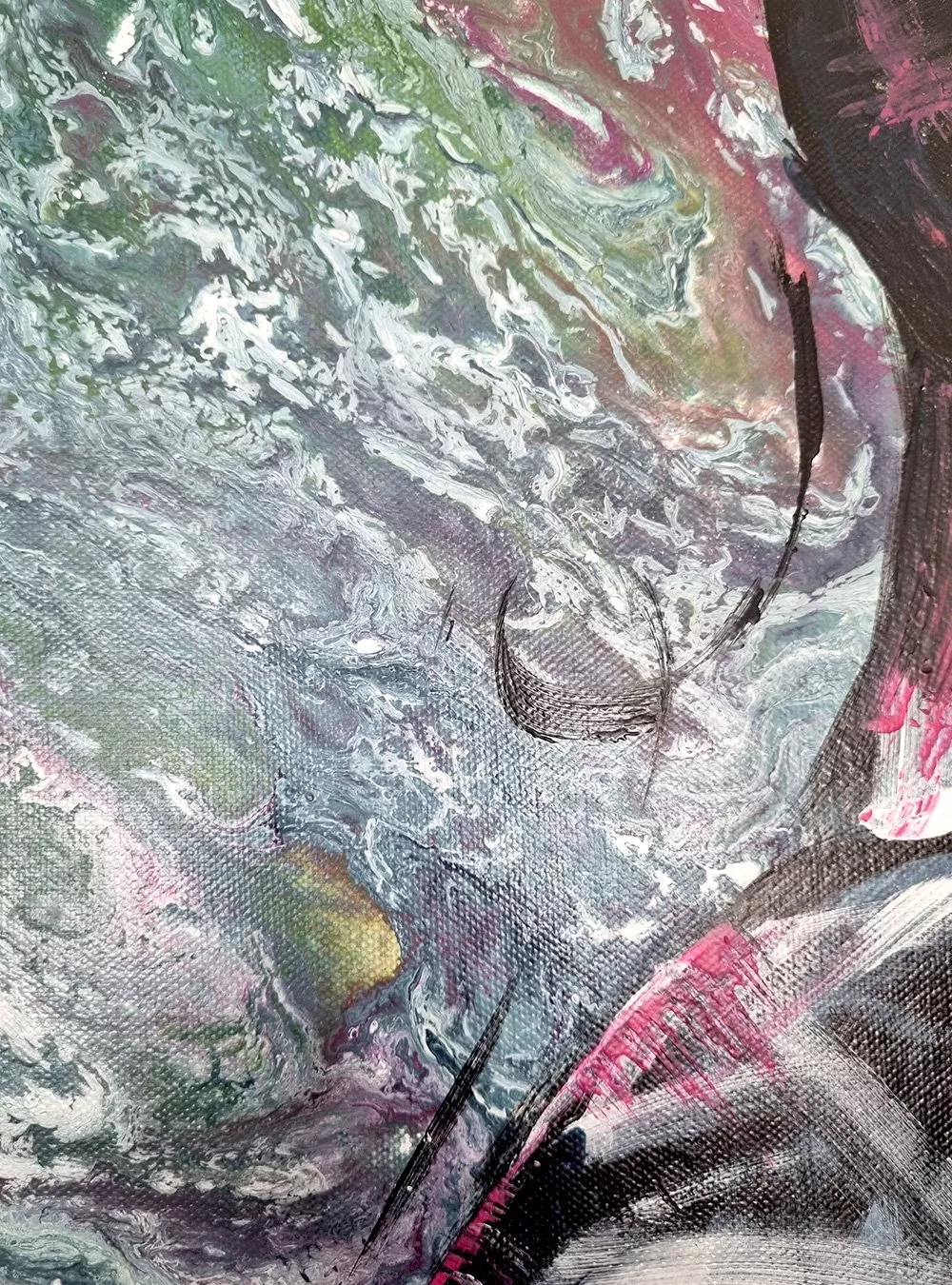 Detail Kunstwerk auf Leinwand von Rike