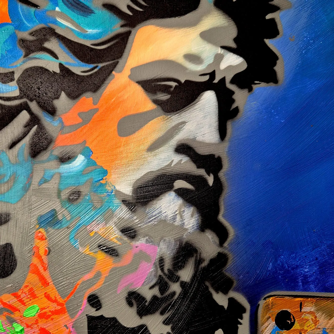 Selfie 2 Detailausschnitt Gesicht Stencil