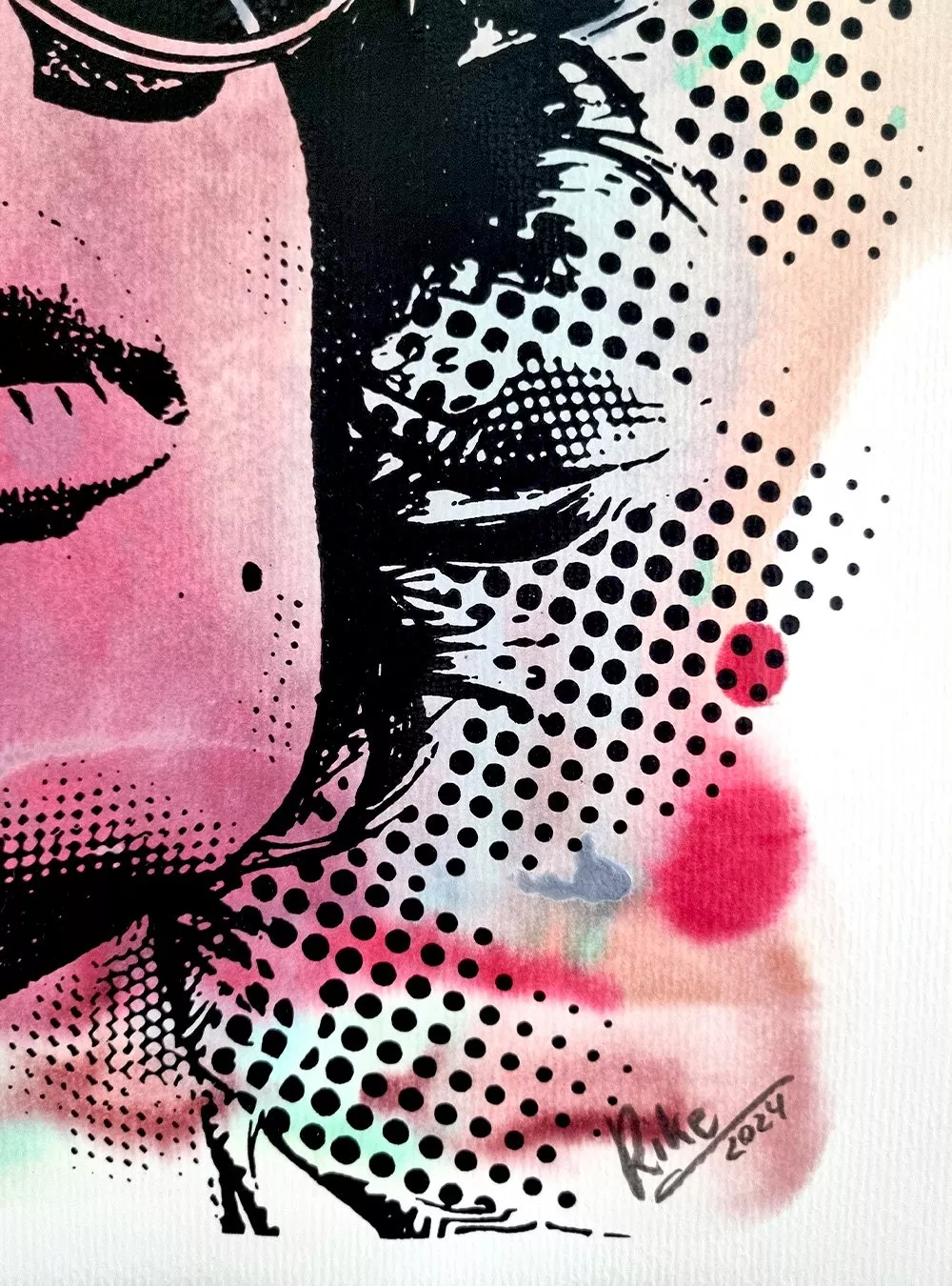 Ausschnitt Siebdrucktechnik Kunst Rike WolkeSieben