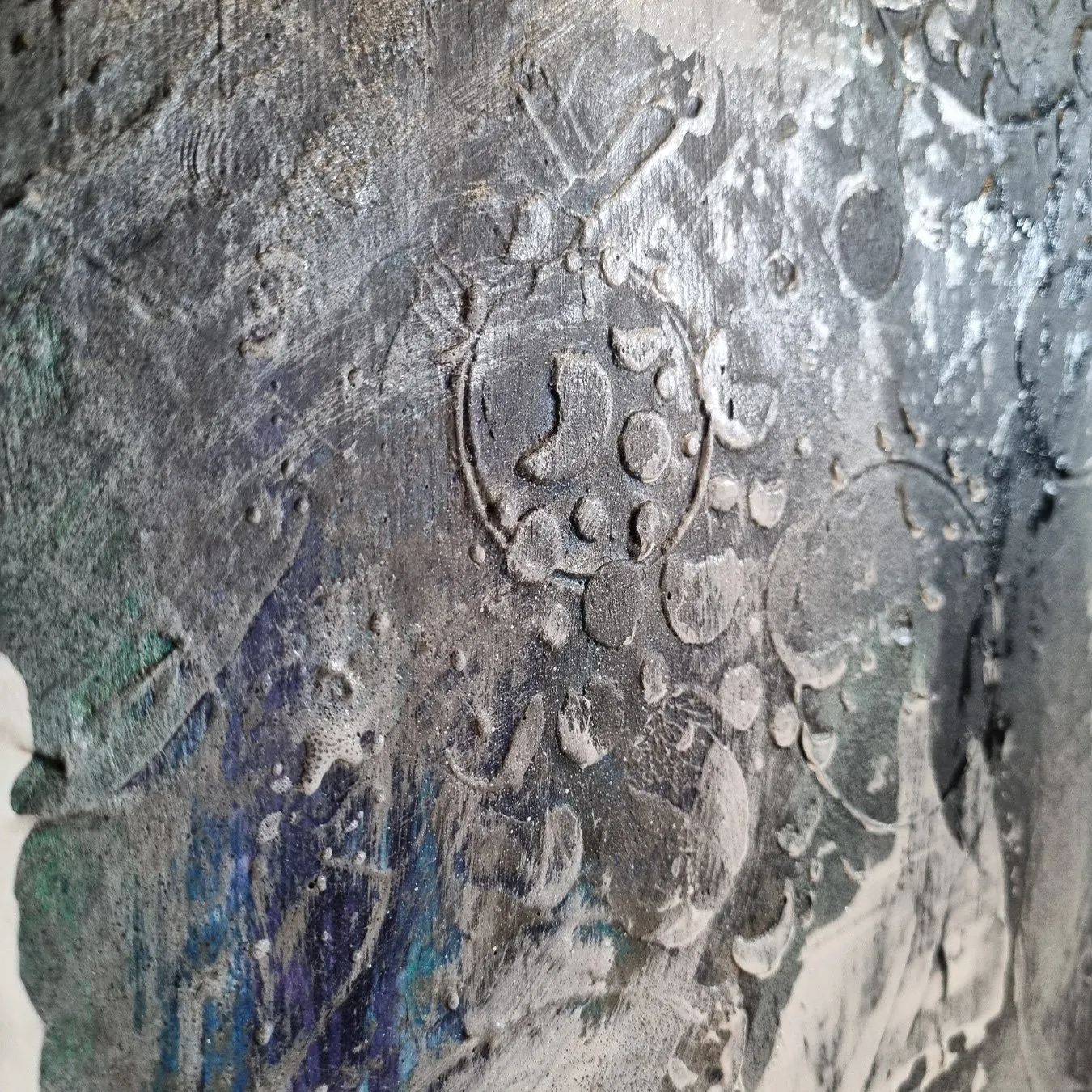 Detail Bild Stier Struktur Kunst auf Keilrahmen von Rike WolkeSieben