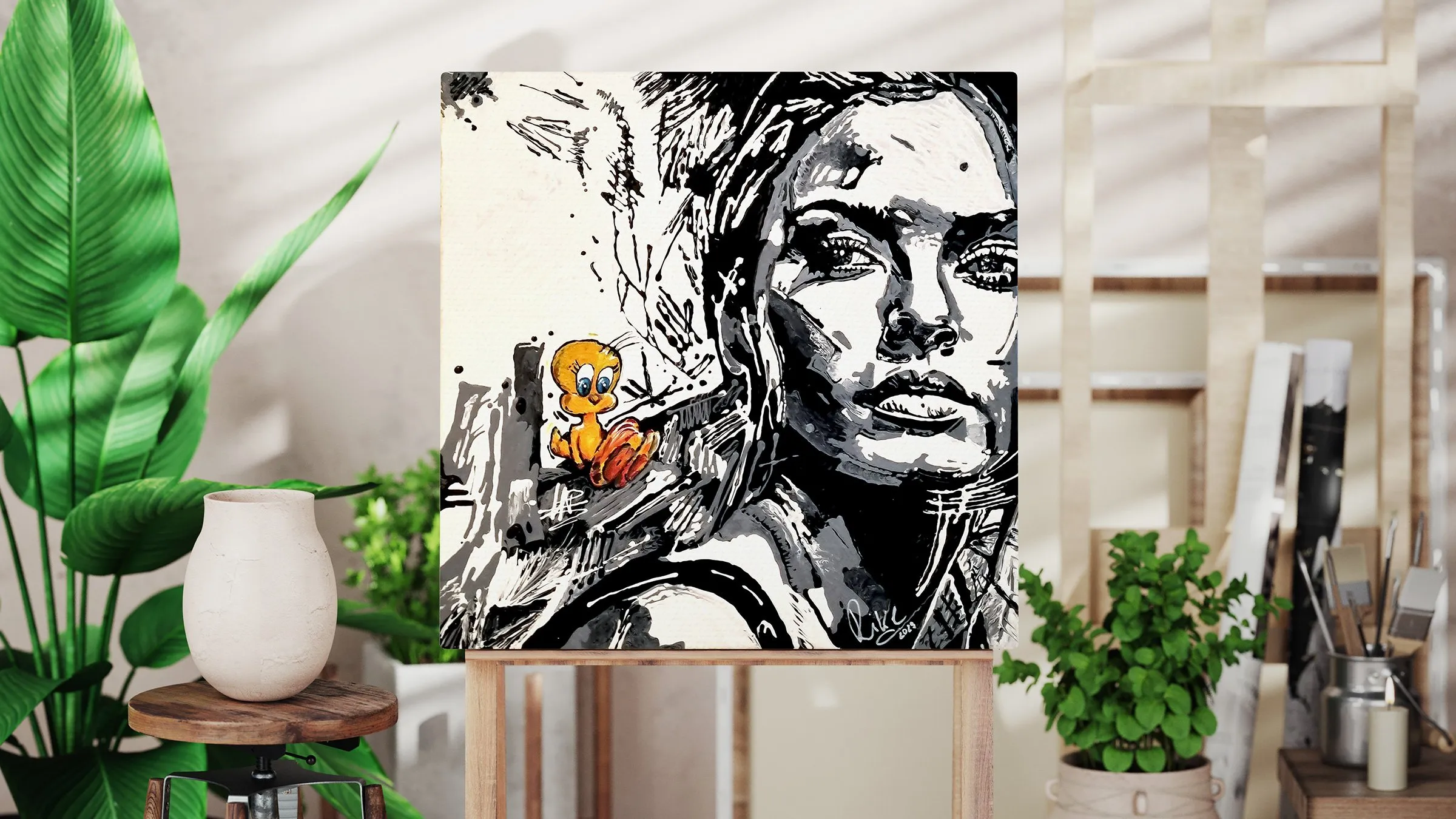 Schulterblick zeitgenössische Kunst von Rike WolkeSieben