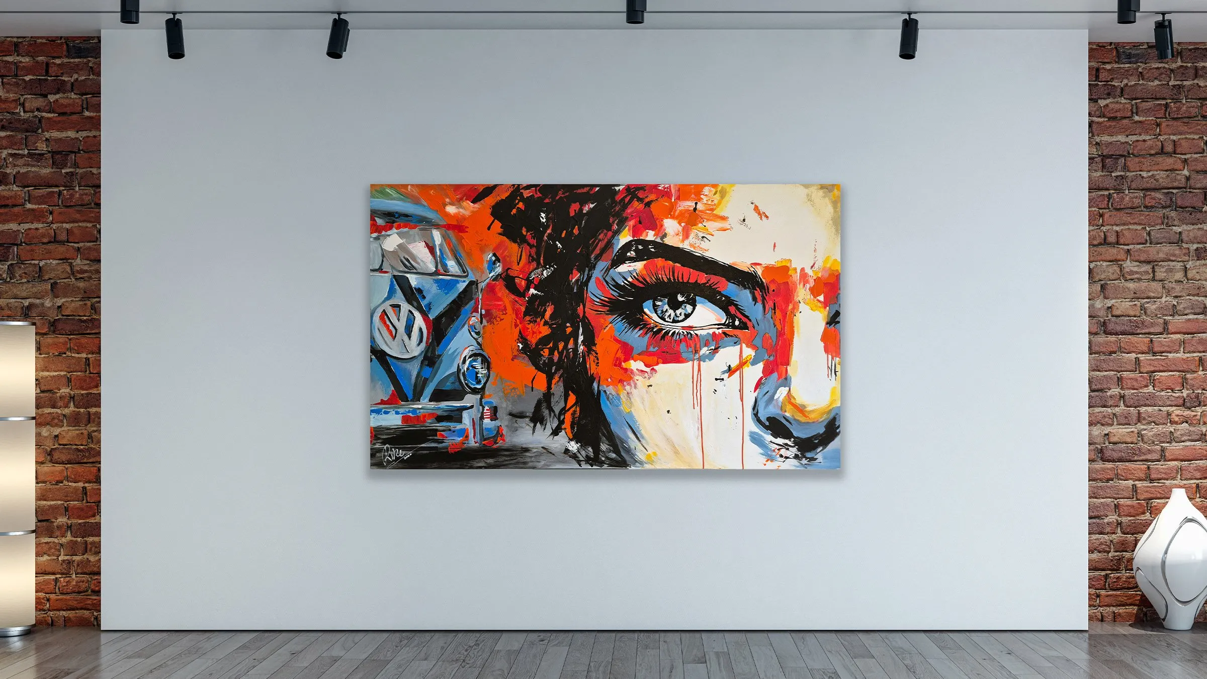 Watch Out von Künstlerin Rike WolkeSieben, Mixed Media Kunstwerk Pop-Art Urban