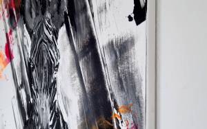 Zebra von Malerin Rike WolkeSieben seitliche Ansicht