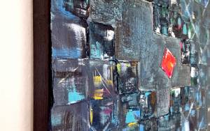 Detail Kunstwerk Acryl auf Leinwand Rike WolkeSieben