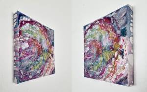 Detail Kunstwerk Acryl auf Leinwand Rike WolkeSieben