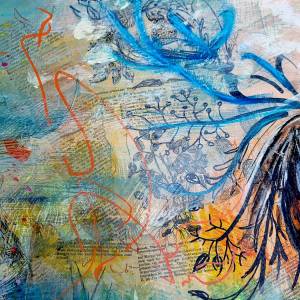 Detail Tiefgang Mixedmedia von Künstlerin Rike WolkeSieben zeitgenössische Kunst