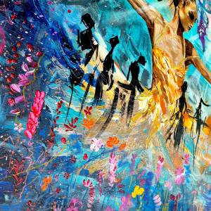 Detail Tiefgang Tanzende Schatten von Künstlerin Rike WolkeSieben zeitgenössische Kunst
