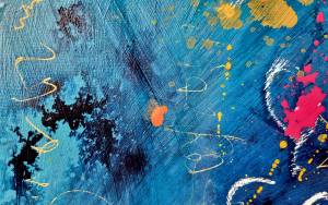 Selfie Kunstwerk von Rike WolkeSieben Detail Farbenfroh