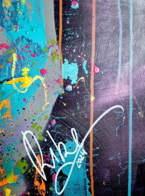 Selfie Kunstwerk von Rike WolkeSieben Detail Hintergrund