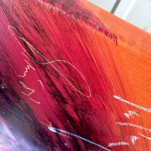 Selfie Kunstwerk von Rike WolkeSieben Detail Hintergrund Farbe