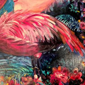 Details Tief in sich ruhendes Vertrauen Flamingo-Federn Rike WolkeSieben 