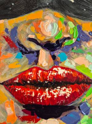 Detailaufnahme Lippen von Fetisch Business Vibes von Rike WolkeSieben