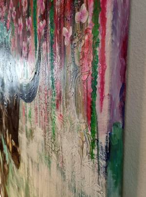 Detail Bild Stier Struktur Kunst auf Keilrahmen von Rike WolkeSieben